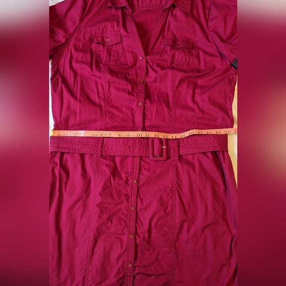 Reitmans Plus sz16 red belted shirt dress VGUC - Picture 2 of 8